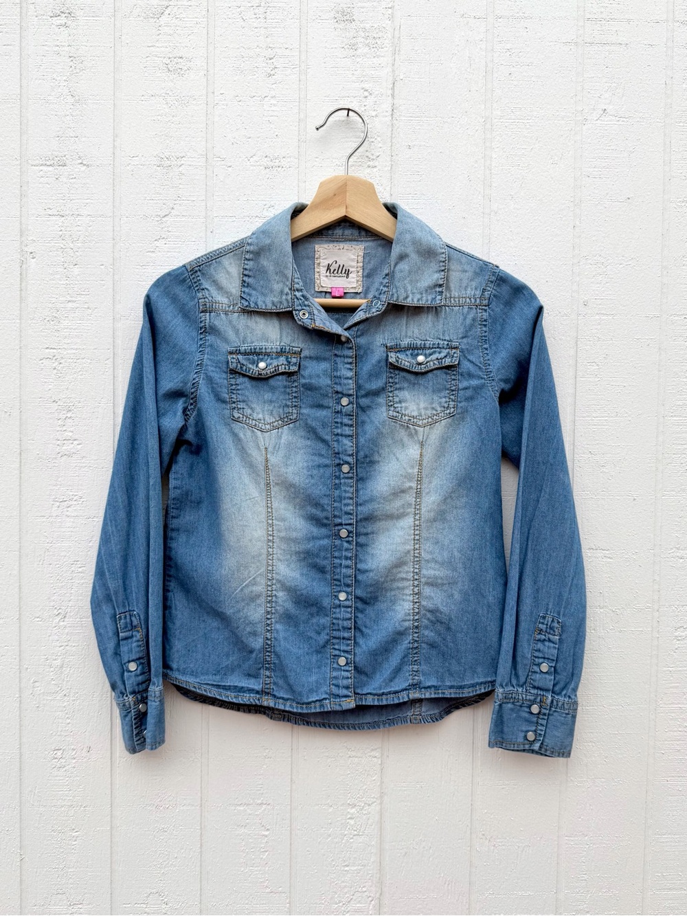 Kelly by 26 International Girl’s Denim Button-Up Shirt